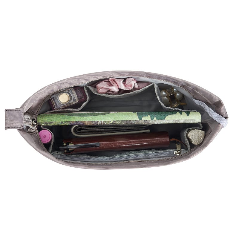 Vercord Premium Nylon Purse Organizer Tote Handbag Insert Organizers Bag in Bag Zipper 13 Pockets Grey X-Large - Image 5